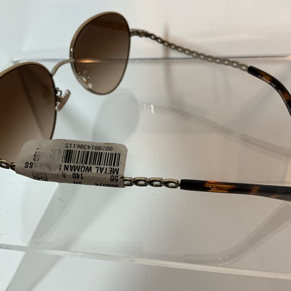 NWT coach metal frame sunglasses HC 7114 light gold with hard case RX main image 10